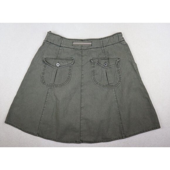 L.O.G.G H&M - WOMEN'S GREEN A-LINE LINEN BLEND KNEE LENGTH SKIRT SIZE 10 - FLAWS - Picture 11 of 11